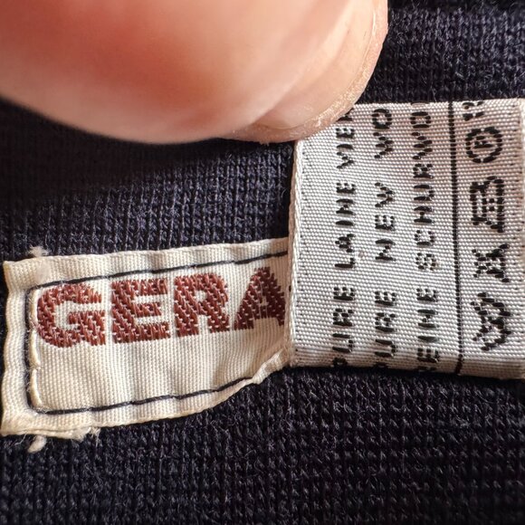 VINTAGE Designer Gerard Darel Dress Navy Wool Sleeveless Long Length Size 44 - Picture 2 of 7